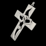 S925K Silver Intertwined Heart Cross Necklace