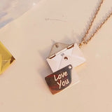 Openable Envelope “I Love You” Card Pendant Necklace