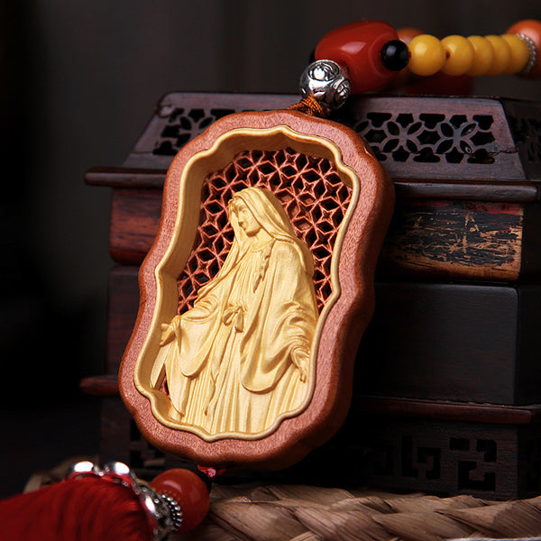 Jesus, the Virgin Mary car pendant, the Lord bless us with a safe trip