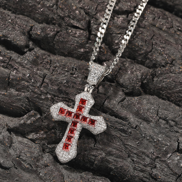 Stunning Diamond-Set Titanium Cross Necklace