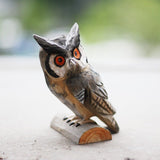 Hand Carved Painted Owl Figurines,Home Decor sculpture ornaments