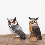 Hand Carved Painted Owl Figurines,Home Decor sculpture ornaments