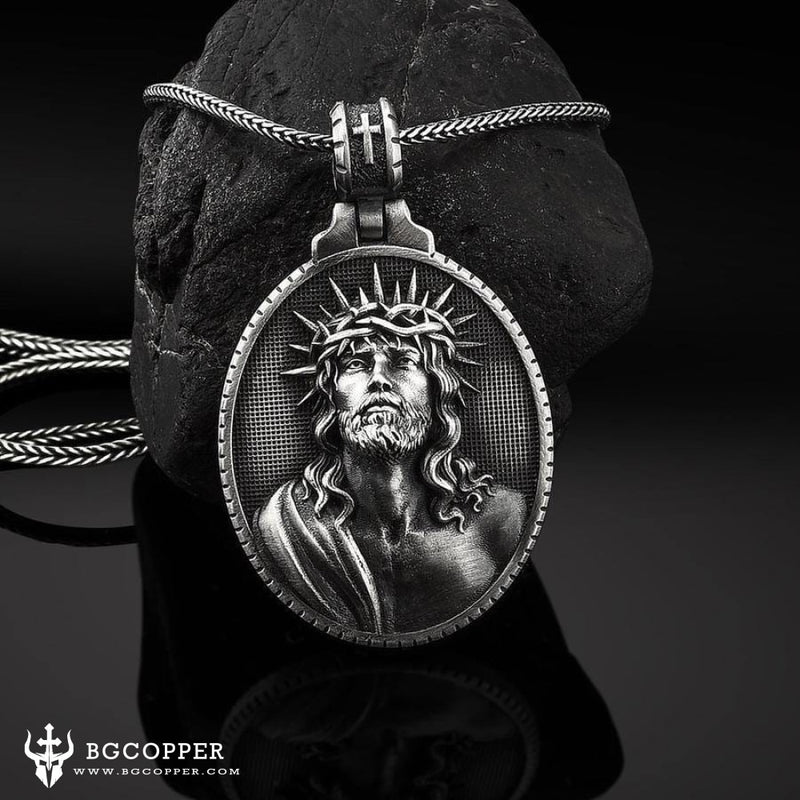 Crucifix Jesus Crown Of Thorns Pendant Necklace - BGCOPPER