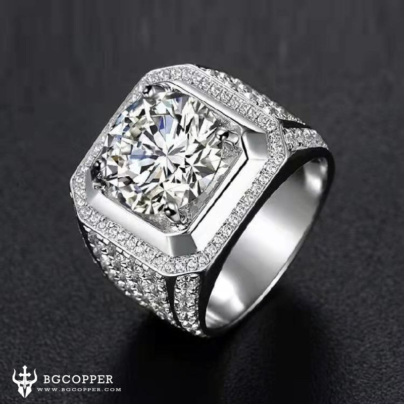 One Carat Super Luxury Moissanite Diamonds Men's Ring – BGCOPPER