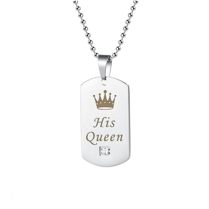 Buy His and Hers 2 Piece Crown Ring Pendant, Love Promise Necklaces Gifts  for Couples Valentine Set, King Queen Crown Pendant Necklace for Engagement  Wedding Online at desertcartINDIA