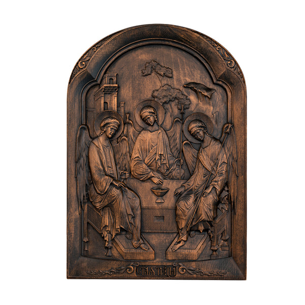 Orthodox Icon Holy Trinity  wooden carving gift