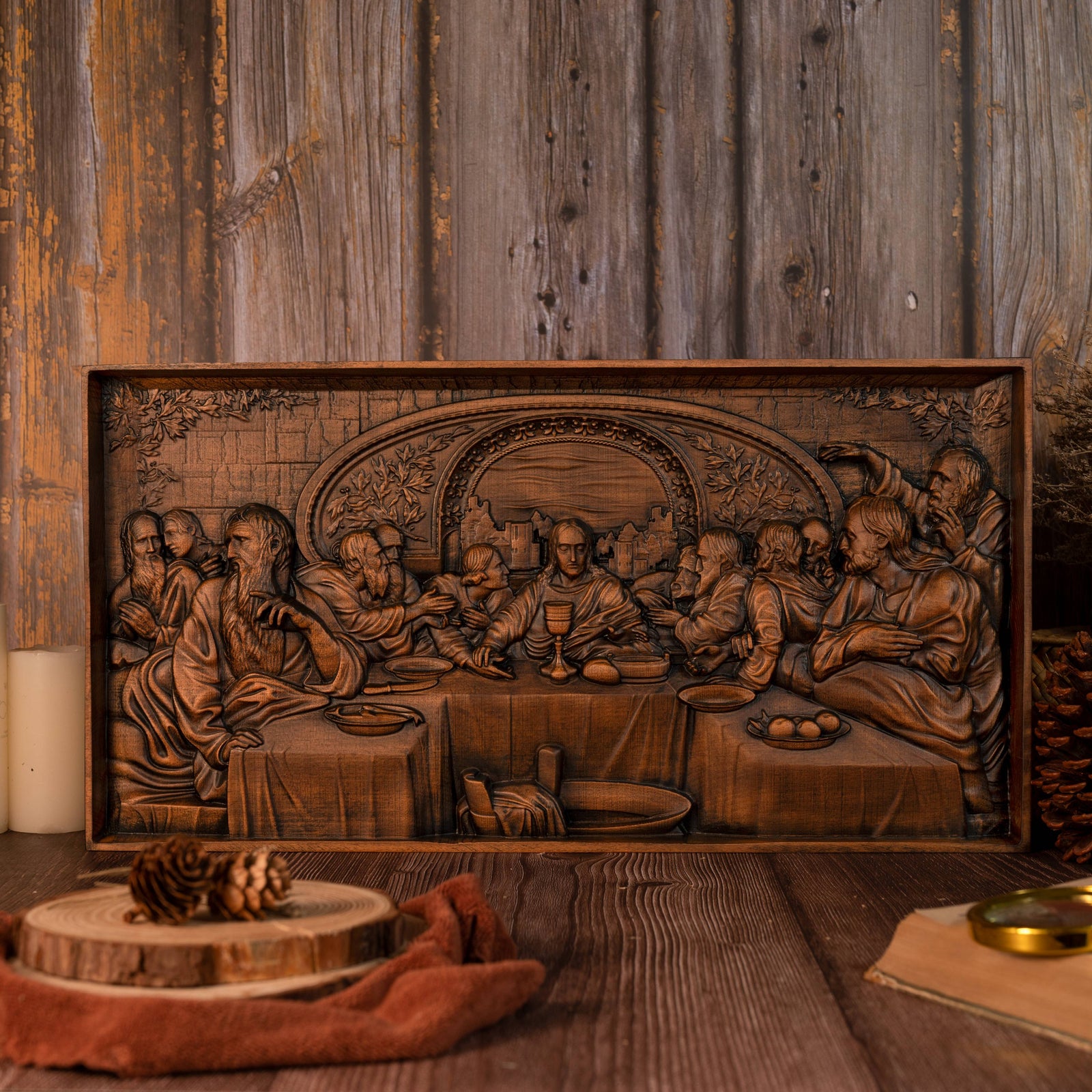 The Last Supper Engraved Wood Wall Art, Religious Wood Sign, Laser Engraved Pine Wood, 3d buying illusion Wall Art, Engraved piece of Wood