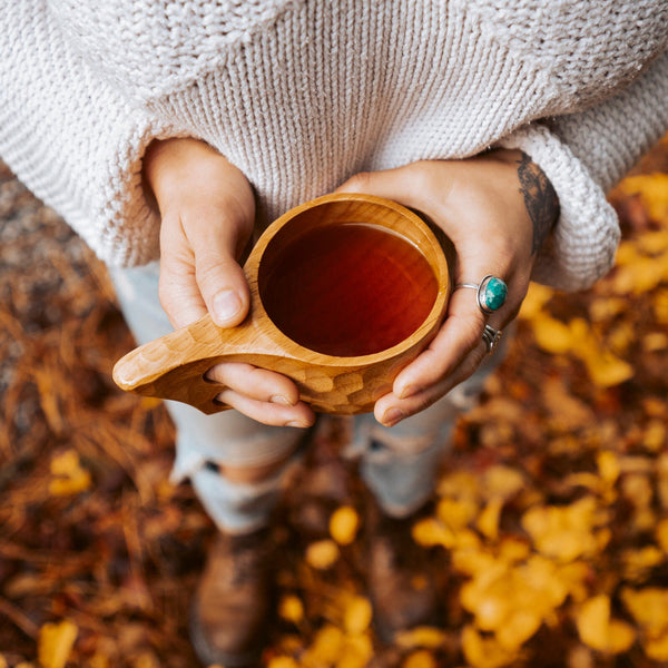 Natural Wood Portable Outdoor Camp Mug Tea Coffee Beer Mug