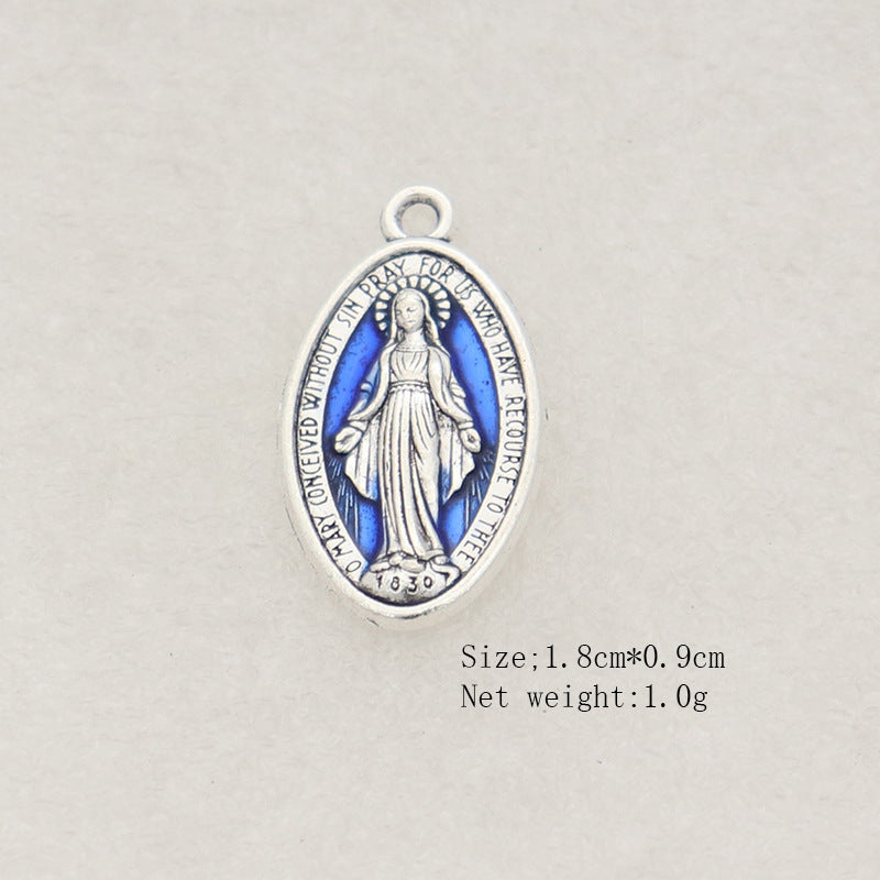 Miraculous Medal Necklace Enamel Jewelry - with free chain