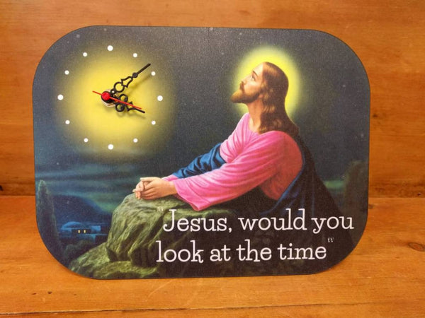 Wall Clock Jesus, would you look at the time - novelty vicar gift